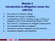 Module 1 Introduction to Mitigation Under the UNFCCC