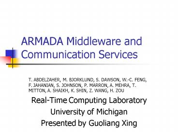 ARMADA Middleware and Communication Services