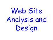 Web Site Analysis and Design