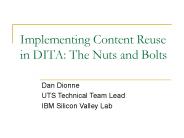 Implementing Content Reuse in DITA: The Nuts and Bolts