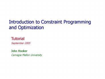 Integrating Optimization and Constraint Satisfaction