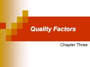 Quality Factors