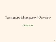 Transaction Management Overview