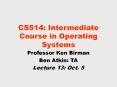 CS514: Intermediate Course in Operating Systems PowerPoint PPT Presentation