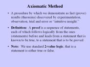 Axiomatic Method