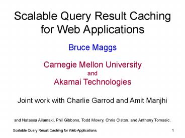 Putting the Scalability into Database Scalability Services