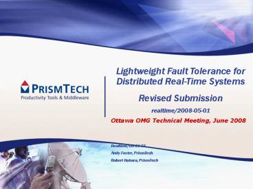 Lightweight Fault Tolerance for Distributed RealTime Systems