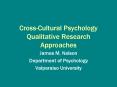 CrossCultural Psychology Qualitative Research Approaches PowerPoint PPT Presentation