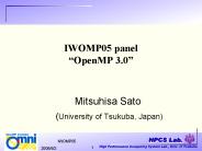 IWOMP05 panel OpenMP 3.0