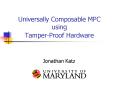 Universally Composable MPC using TamperProof Hardware PowerPoint PPT Presentation