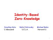 IdentityBased ZeroKnowledge