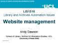 LIS1510 Library and Archives Automation Issues Website management PowerPoint PPT Presentation