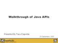 Walkthrough of Java APIs PowerPoint PPT Presentation
