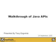 Walkthrough of Java APIs