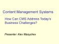 Content Management Systems PowerPoint PPT Presentation