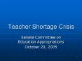 Teacher Shortage Crisis PowerPoint PPT Presentation
