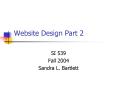 Website Design Part 2 PowerPoint PPT Presentation