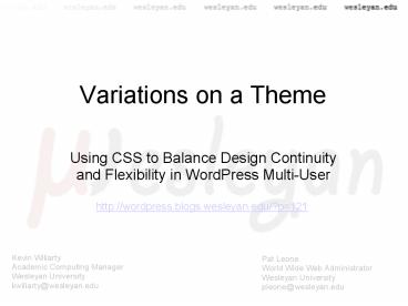 Variations on a Theme