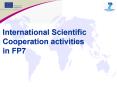 International Scientific Cooperation activities in FP7 PowerPoint PPT Presentation