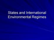 States and International Environmental Regimes