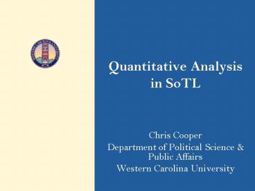 Quantitative Analysis in SoTL