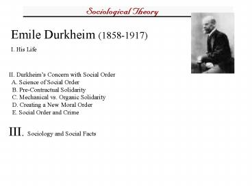 Emile Durkheim 18581917