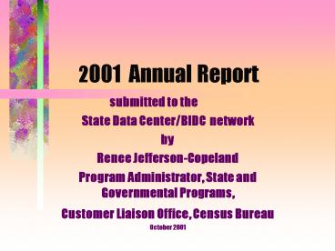 2001 Annual Report