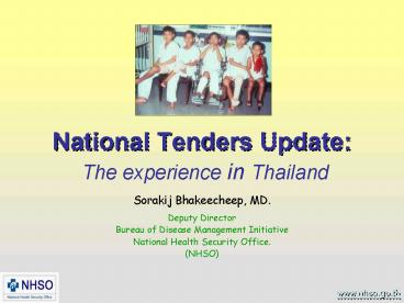 National Tenders Update: The experience in Thailand