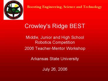 Boosting Engineering, Science and Technology