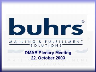 DMAB Plenary Meeting