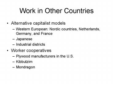 Work in Other Countries