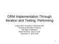 DRM Implementation Through Iteration and Testing: Performing PowerPoint PPT Presentation