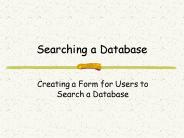 Searching a Database