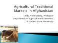 Agricultural Traditional Markets in Afghanistan PowerPoint PPT Presentation