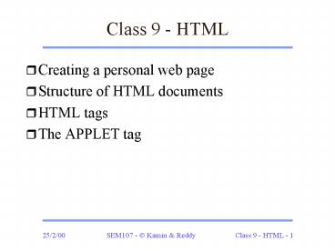 Class 9 HTML