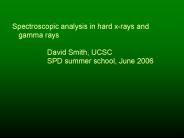 Spectroscopic analysis in hard xrays and