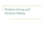 Problem Solving and Decision Making