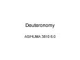 Deuteronomy PowerPoint PPT Presentation