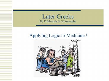 Later Greeks By F.Edwards