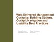 WebDelivered Management Cockpits: Building Options, Cockpit Navigation and Usability Best Practices PowerPoint PPT Presentation