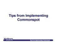 Tips from Implementing Commonspot