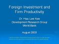 Foreign Investment and Firm Productivity PowerPoint PPT Presentation