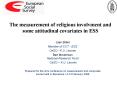 The measurement of religious involvment and some attitudinal covariates in ESS PowerPoint PPT Presentation