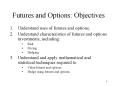 Futures and Options: Objectives PowerPoint PPT Presentation