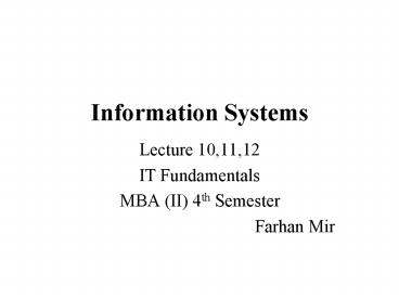 Information Systems
