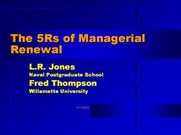 The 5Rs of Managerial Renewal