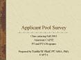 Applicant Pool Survey PowerPoint PPT Presentation