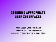 Designing Appropriate User Interfaces