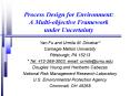 Process Design for Environment: A Multi-objective Framework under Uncertainty PowerPoint PPT Presentation