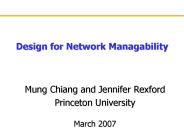 Design for Network Managability